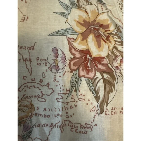 Calypso St Barth Bohemian Floral Romance  Wrap Blouse Flutter Cap Sleeve  XL NWT - Picture 9 of 9